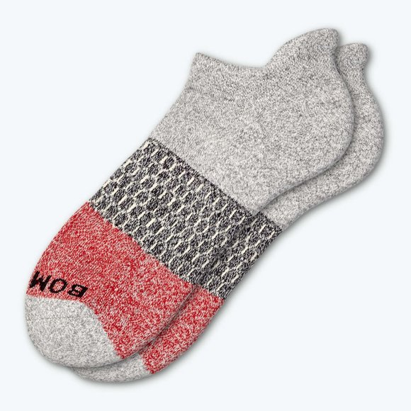 NEW! Red Gray Bombas Women's Ankle Socks - Medium - Picture 1 of 1